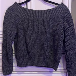 hollister grey off the shoulder sweater
